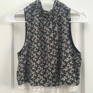 FLORAL MOCK NECK TANK TOP